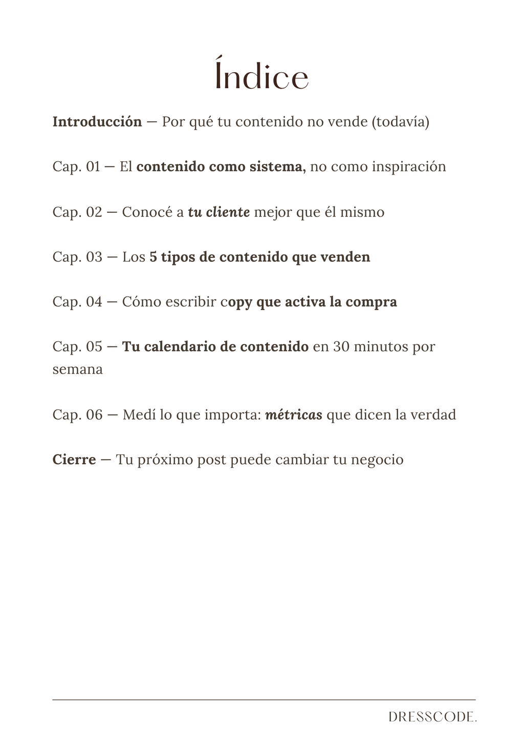 Guía Creá contenido que venda — vista previa del contenido