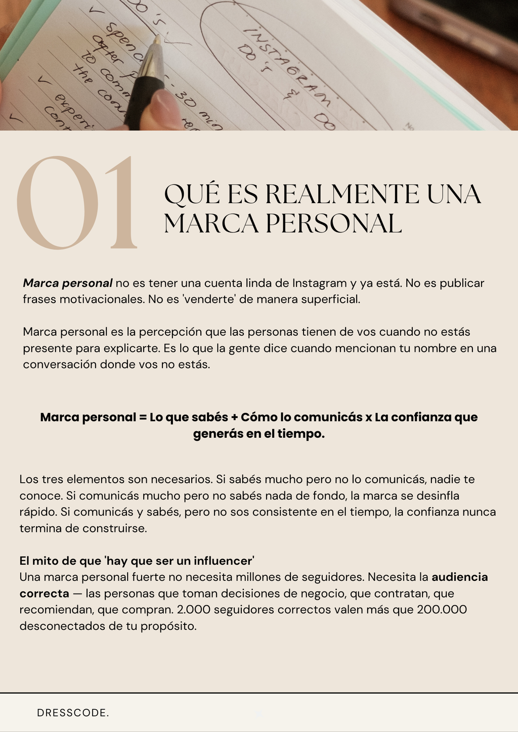 Guía de Marca Personal — vista previa del contenido