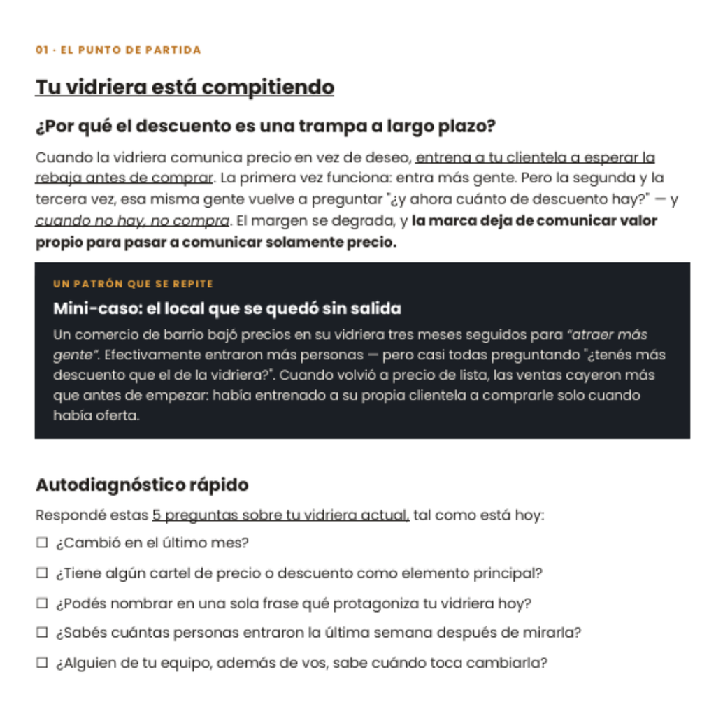 Guía Vendé con la vidriera de tu local — vista previa del contenido